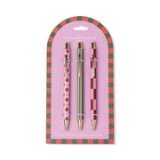 A Dopo Set di 3 penne - Diamond, Stripe, Check