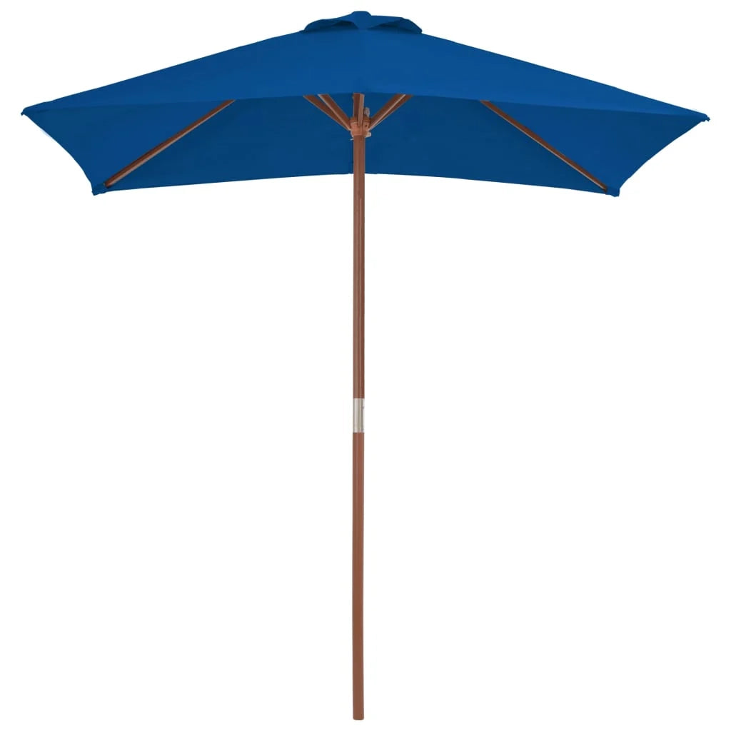 Ombrellone da esterno con palo in legno 150 x 200 cm blu 02_0008254