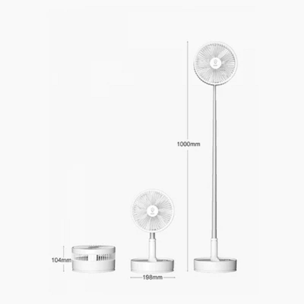 Trade Shop - Ventilatore Pieghevole Portatile Batteria Ricaricabile P11 Salvaspazio 4 Velocità -