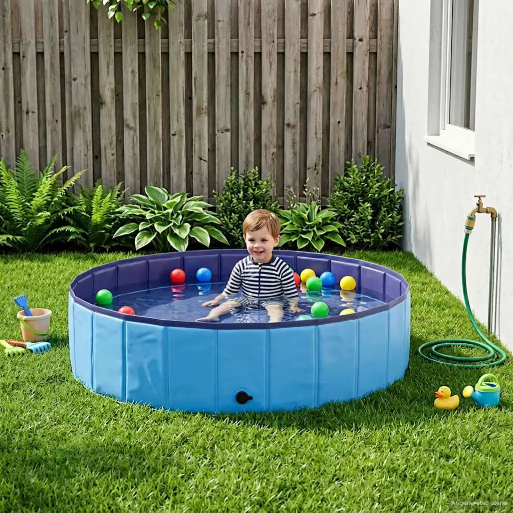 Piscina Pieghevole per Cani Blu 120 x 120 x 30 cm PVC 3416321