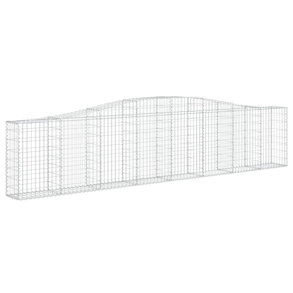 Set di 2 gabbioni ad arco per recinzione gabbia o muro di contenimento 400 x 30 x 80/100 cm ferro zincato argento 02_0041397