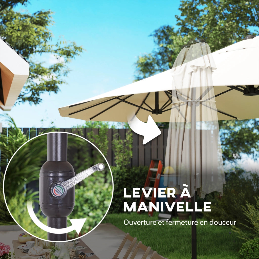 Parasole da giardino XXL ¨C zephmum ¨C crema, 460x270x240 cm