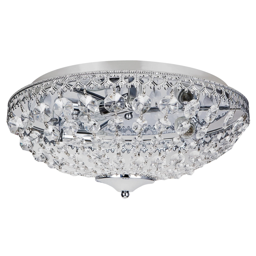 Plafoniera in cristallo lampada da soffitto in alluminio cristallo sintetico metallo diametro 16 cm cromo 40 cm 03_0003210