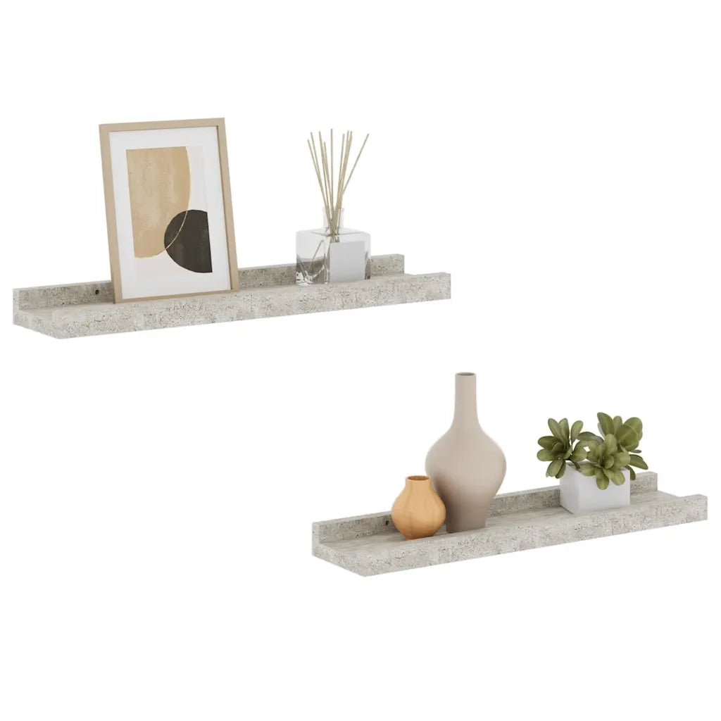 Mensole da Parete 2 pz Grigio Cemento 40x9x3 cm cod mxl 78221