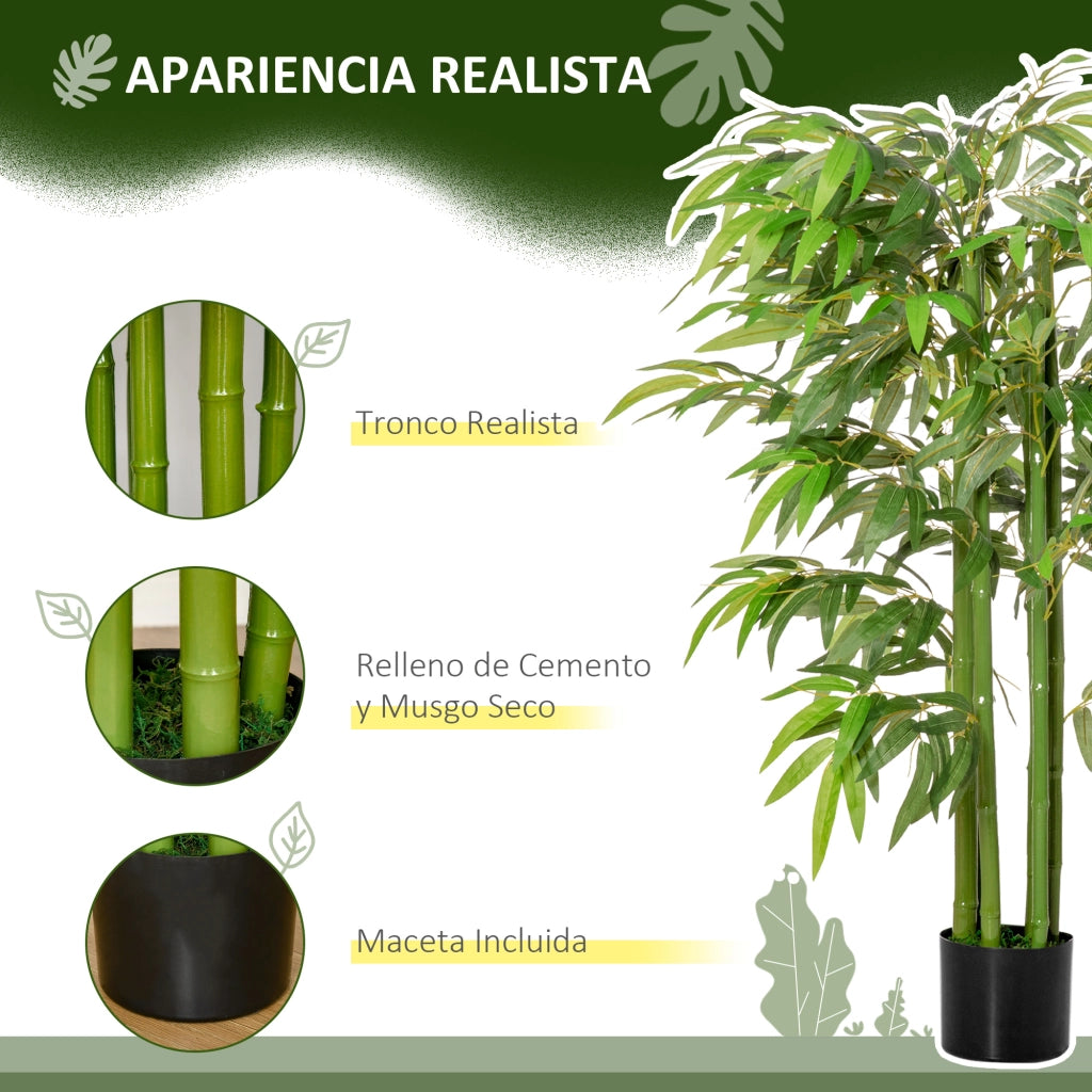 Bamb¨´ Artificiale Verde per Interni con Vaso ¨C zephmum ¨C 140 cm