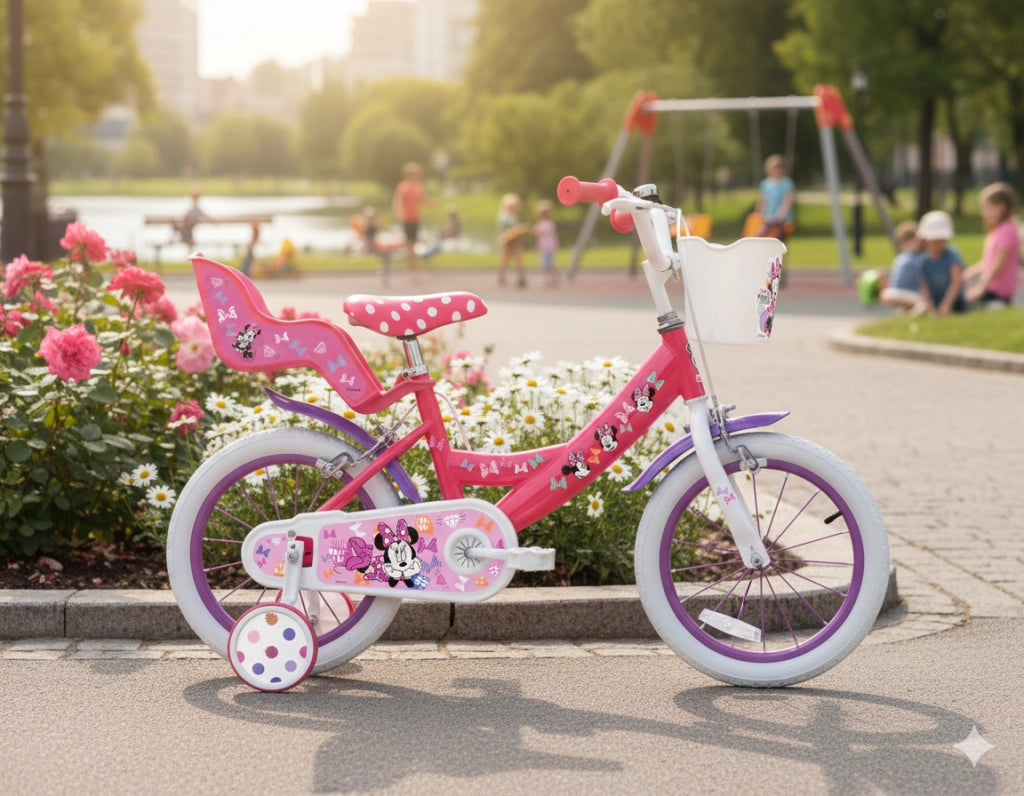 Bicicletta per Bambina 14" 2 Freni Disney Minnie Rosa