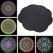 Tavola per dipingere mandala - 8 pezzi di cartoncino rotondo nero per dipingere mandala con punti.