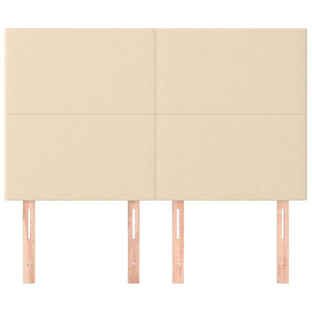 Testiera-Testata-Testiera Decorativa Crema 144x5x118/128 cm Tessuto 460481