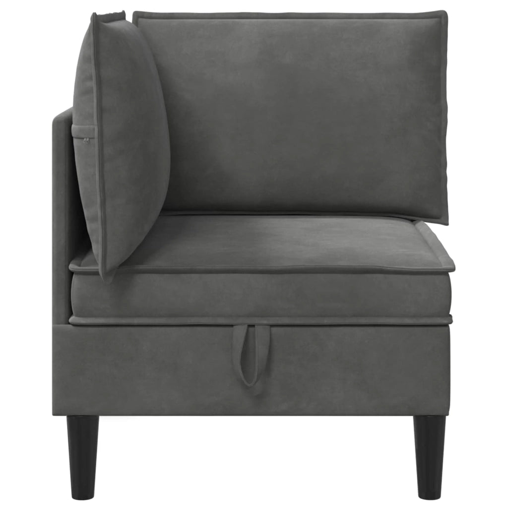 Divano | Divano da soggiorno | Sofa con Stoccaggio Grigio Scuro Velluto