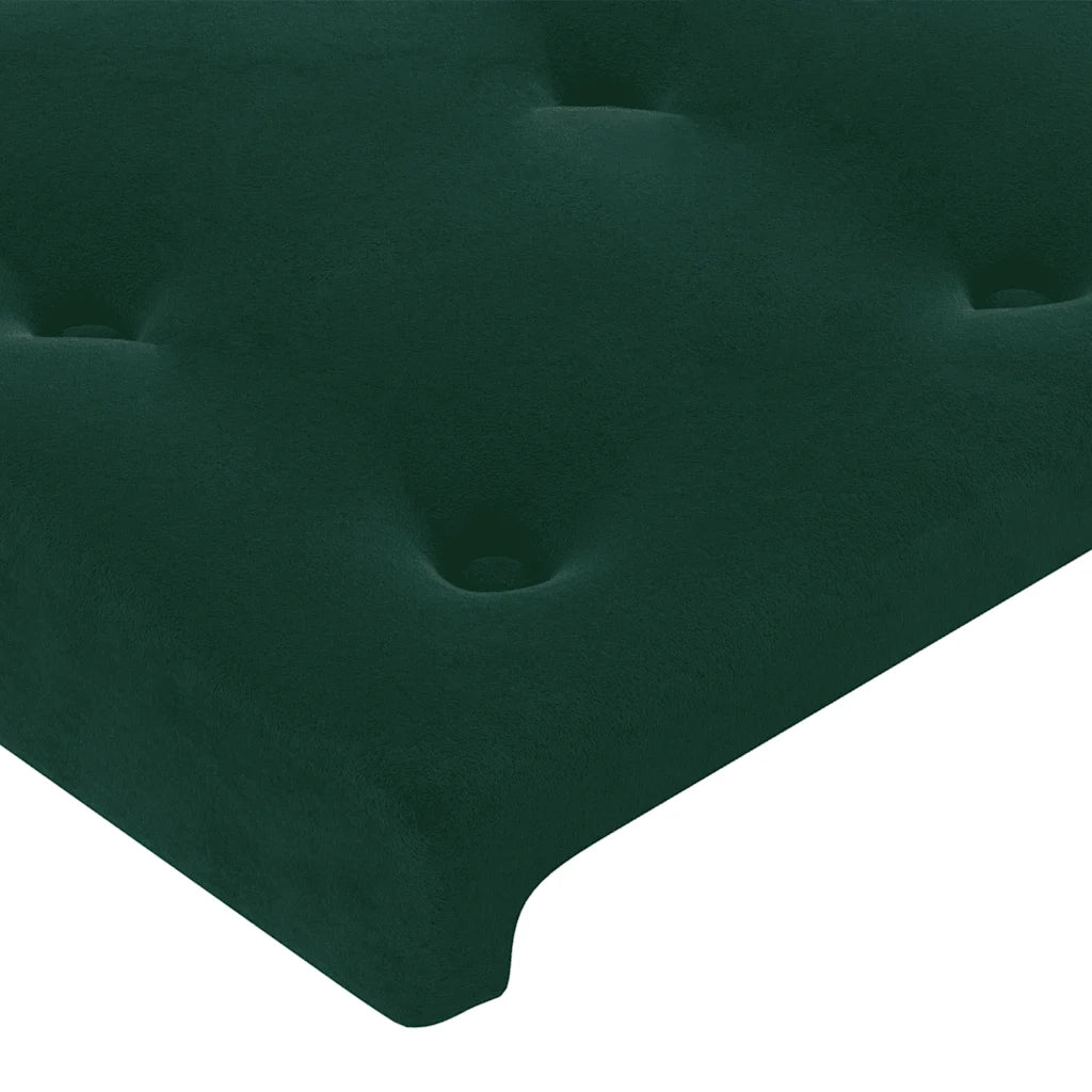 Testiera ad Orecchio-Testata con Orecchie Verde Scuro 183x23x78/88 cm in Velluto 731403