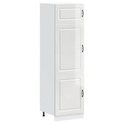 Mobile da cucina Kalmar pratico contenitore piedini regolabili 60 x 57 x 207 cm legno composito bianco lucido 02_0050034