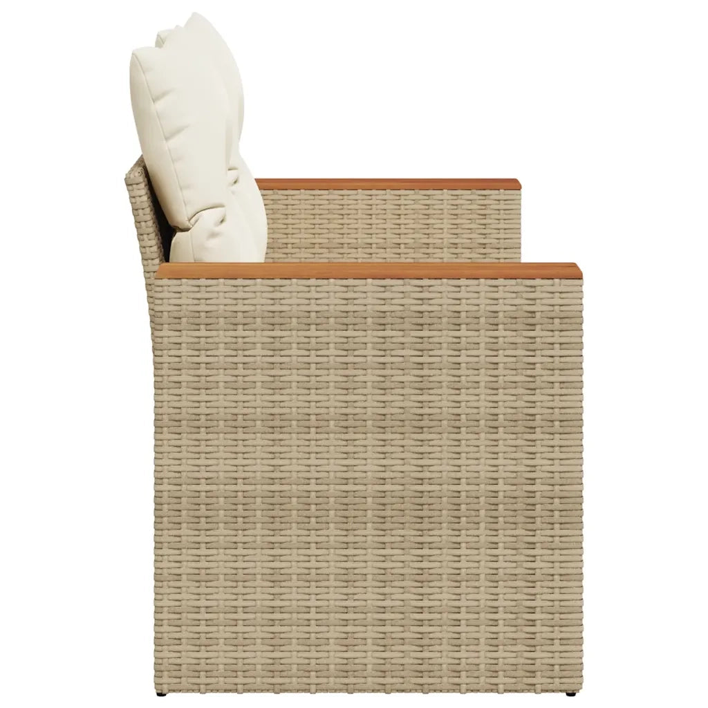 Divano da Giardino con Cuscini a 2 Posti-Sofa da Giardino-Divano da esterno Beige in Polyrattan 885956