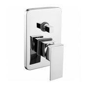 Miscelatore doccia ad incasso cromato con deviatore design rettangolare Ambert