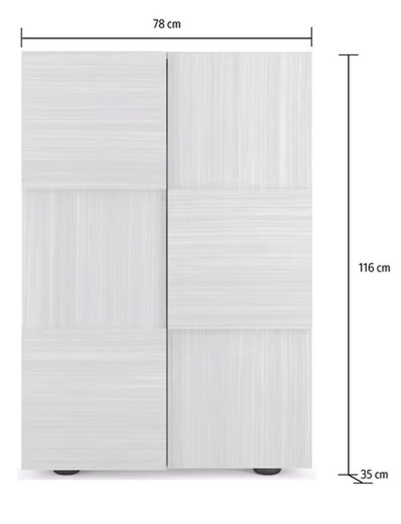 Montale, Armadio Multiuso 2 Ante 4 Ripiani, 78x115.5h cm Bianco Lucido