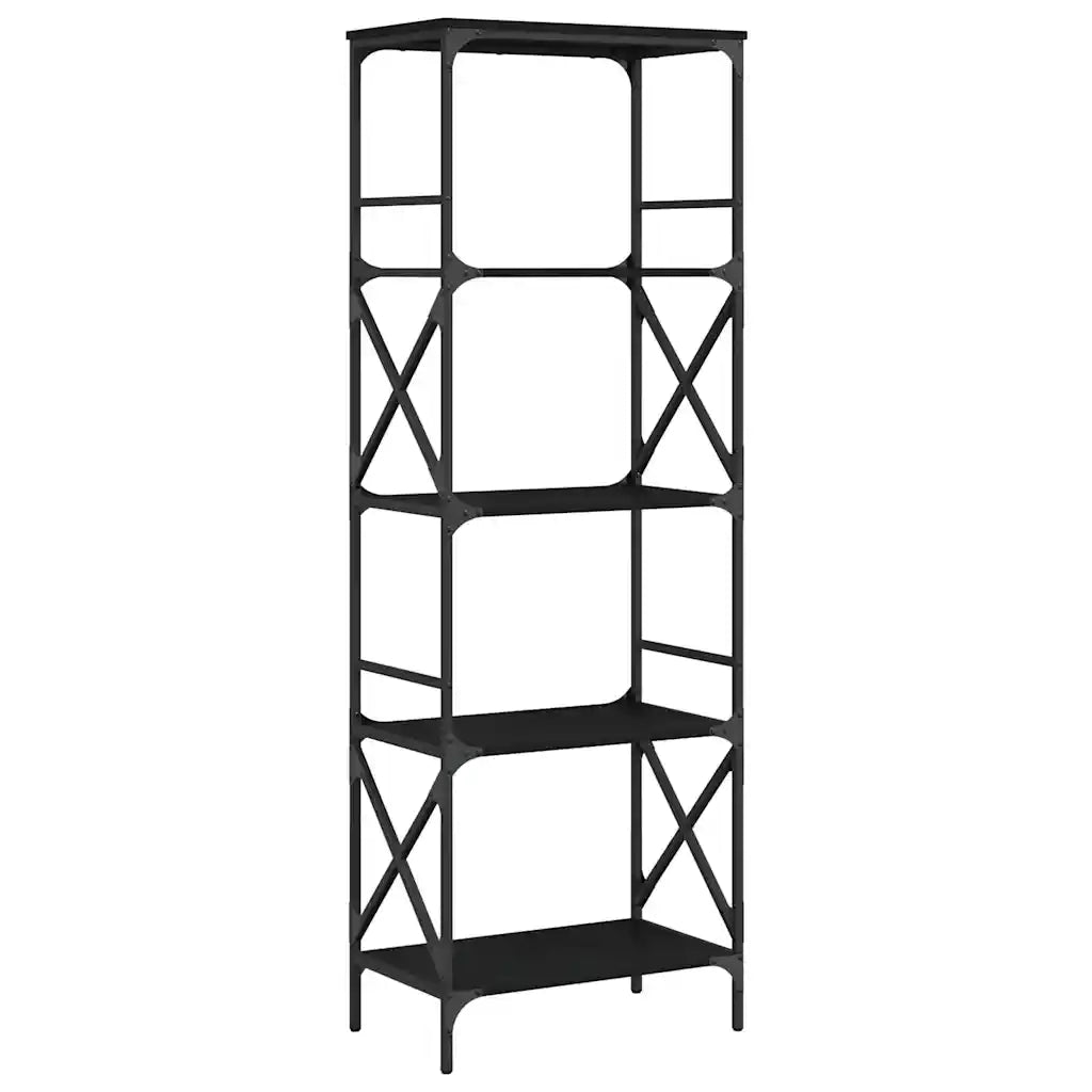 Libreria a 5 Ripiani Nera 59x35x171 cm in Legno Multistrato 837622