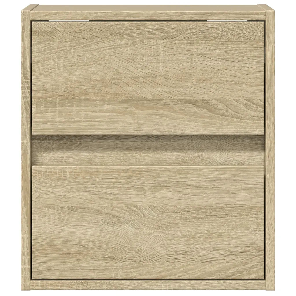 Mobile TV a Parete con Luci LED Rovere Sonoma 41x31x45 cm 852275