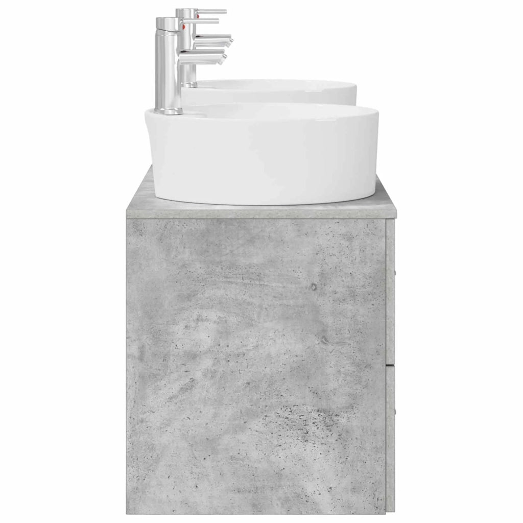 Set di mobili per il bagno 3 pz Grigio Cemento 3405886