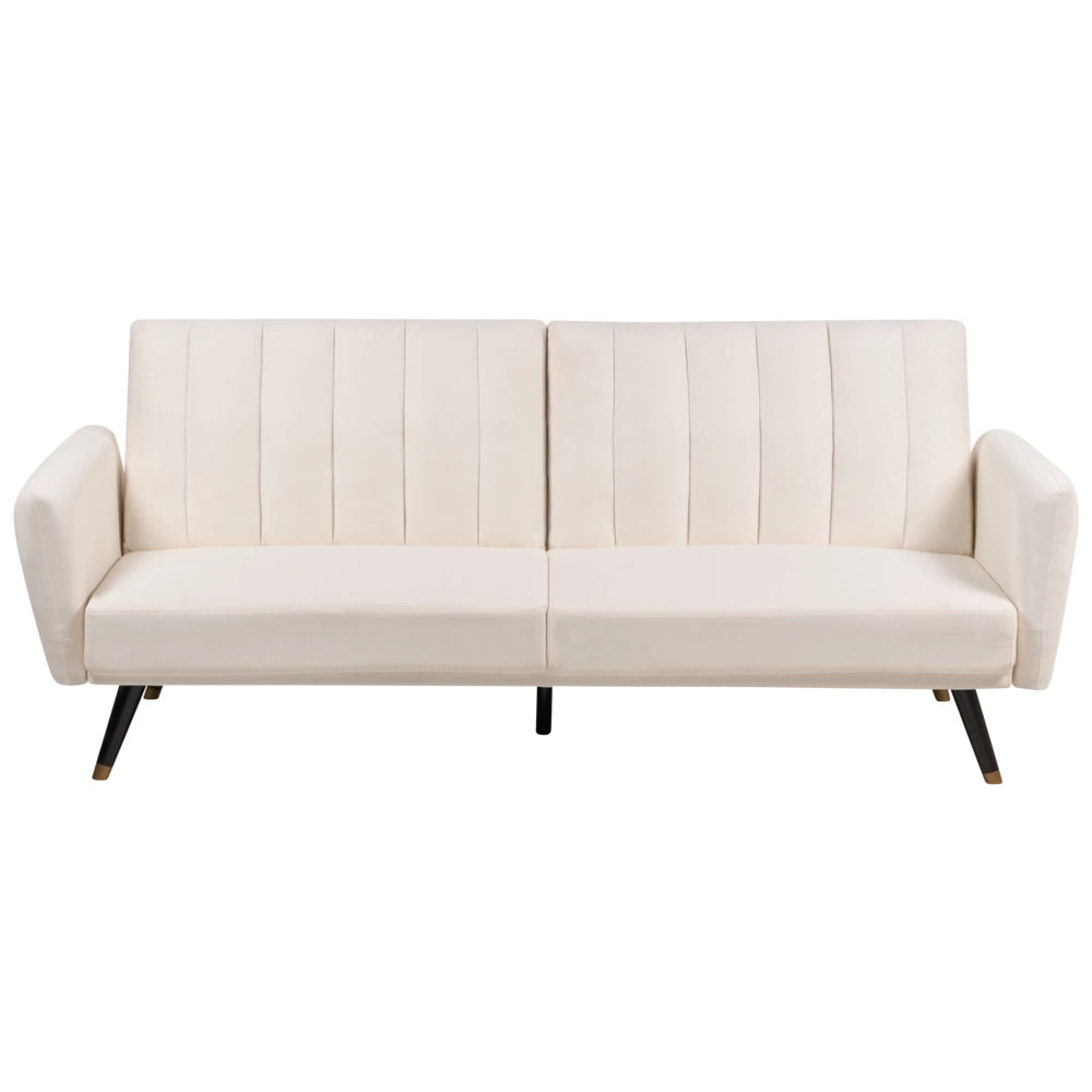 Divano letto 3 posti in tessuto beige chiaro Tappezzeria Elegante Glam Moderno Soggiorno Camera Da Letto
