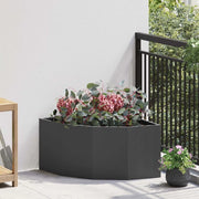 Vaso d'angolo Nero 60 x 60 x 35 cm Acciaio 883640