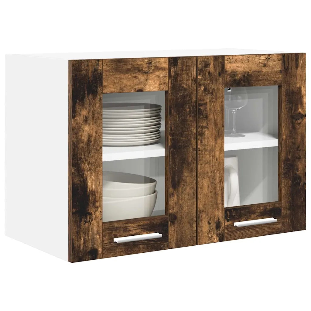 Armadio pensile con porta 2 pcs Rovere fumé 60 x 31 x 40 cm 884219