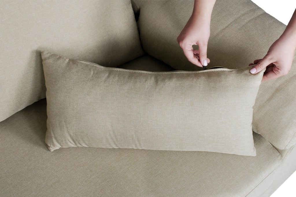 Divano angolare 3 posti con chaise longue sinistra tessuto beige - Washington - DI-WA11FBC-CLSX