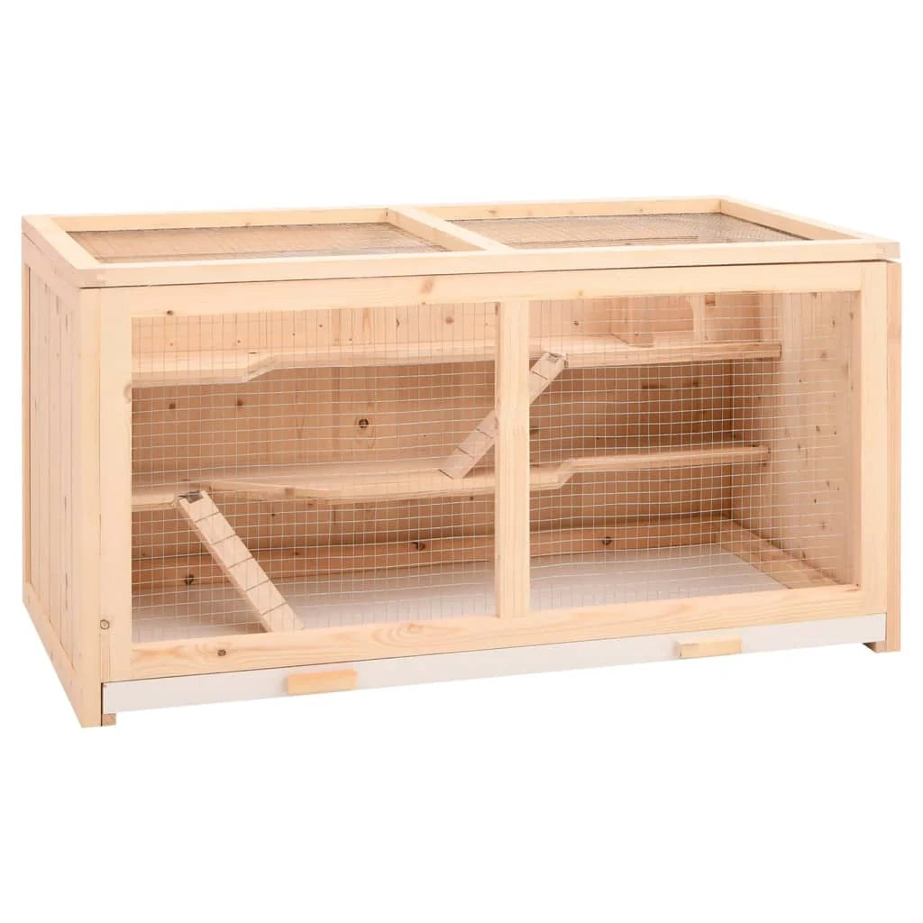Gabbia per criceti 89,5 x 45 x 45 cm in legno massello di abete marrone 02_0041683