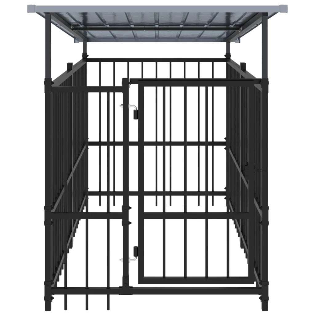 Gabbia per Cani da Esterno con Tetto in Acciaio 1,88 m² 3124588