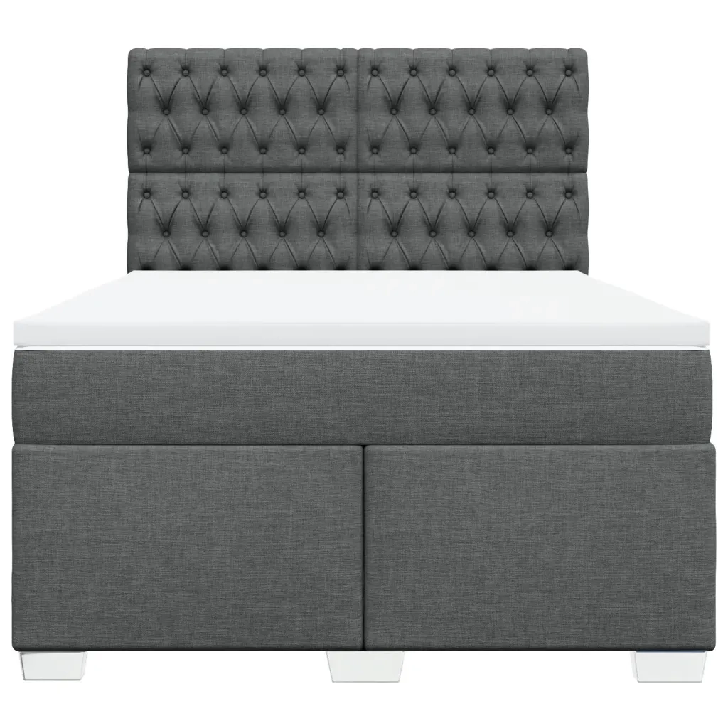 Giroletto a Molle con Materasso Grigio Scuro 140x190 cm Tessuto 3290491