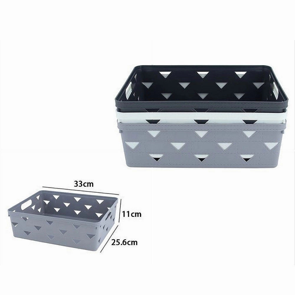 Trade Shop - Cesto Cestino Porta Tutto Oggetti Organizzatore Rettangolare 33x25.6x11 Cm 10716 -