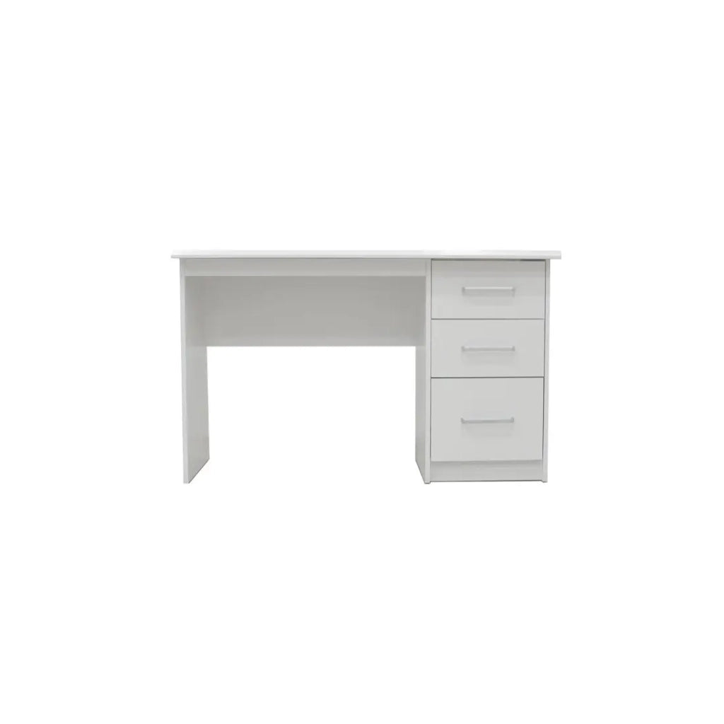Scrivania retta PRAGUE – 3 cassetti – Colore bianco – Design moderno e funzionale