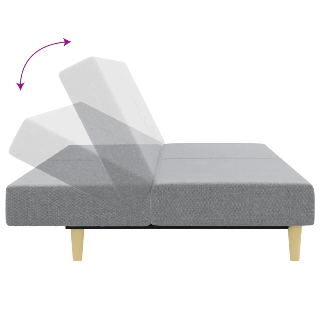 Divano Letto a 2 Posti con Poggiapiedi-Sofa Letto 2 Posti-Daybed Grigio Chiaro in Tessuto 505542