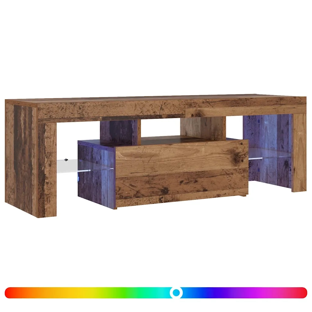 Mobile Porta TV con LED Legno Antico 120x36,5x40 cm Multistrato 856301