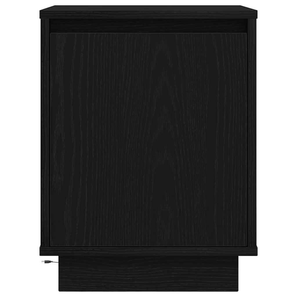 Set di 2 Comodini | Armadio da Notte | Mobiletto da notte con Luci LED Nero 38x34x50 cm