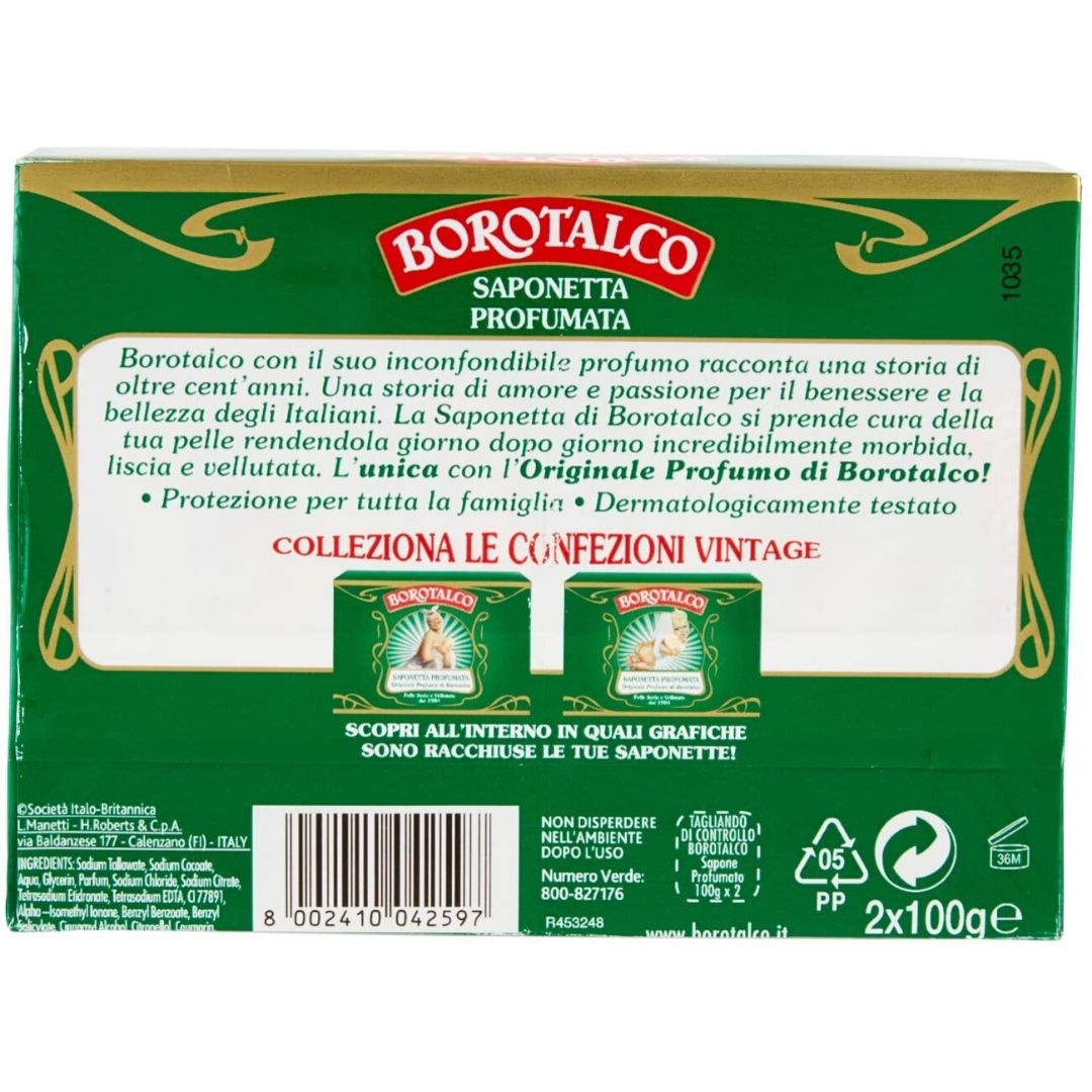 Saponetta profumata borotalco originale 7 confezioni da 2 pezzi da 100 grammi