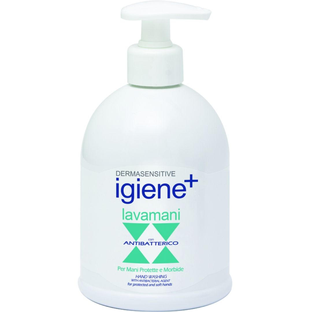 Sapone liquido lavamani igiene+ 5 dosatori da 500 ml con antibatterico