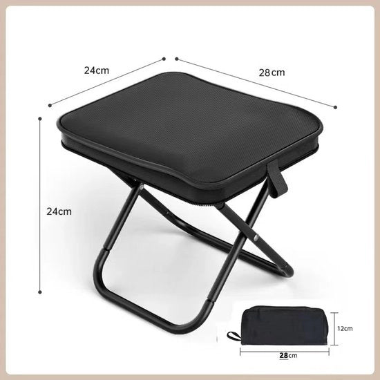 Sedia pieghevole [Nero] Sedia pieghevole trasportabile per esterno, sedia da campeggio, sgabello multifunzionale, sedia pieghevole mini-viso, piccola sedia pieghevole