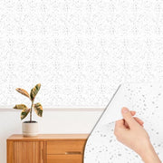 Decorazioni per Pavimento in Vinile - Resistenti all'Acqua - 24 pezzi - 15cm - Decorazioni per Bagno, Cucina e Sala - Pavimento Terrazzo con Effetto Olografico e Scintillio - Bianco