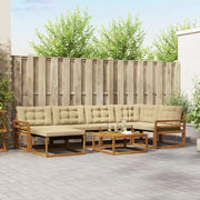 Set di divani da esterno con cuscino 19 pcs Naturale e Beige