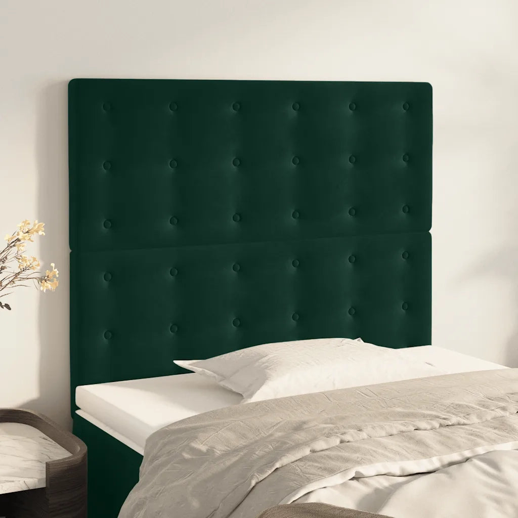 Testiere 2 pz Verde Scuro 100x5x78/88 cm in Vellutocod mxl 97654