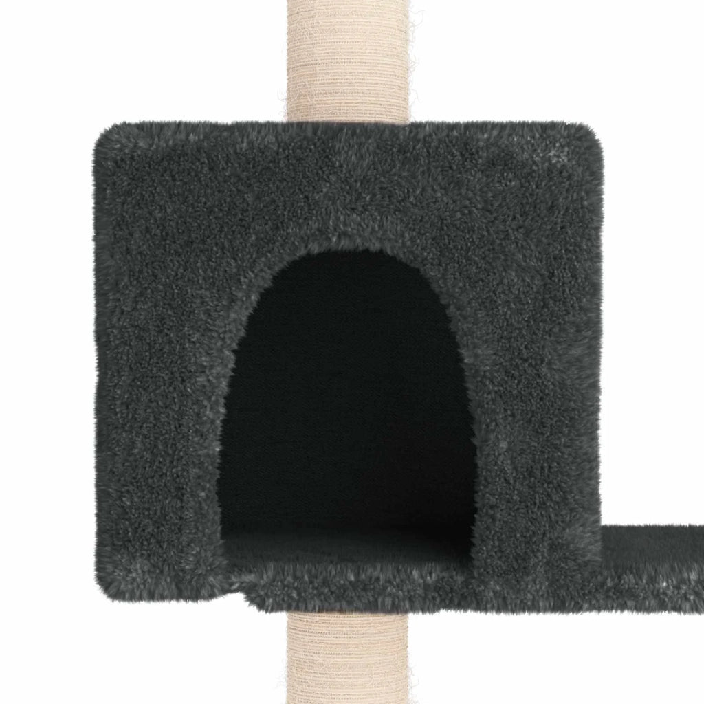 Albero per gatti con pali per graffiare in sisal Grigio Scuro