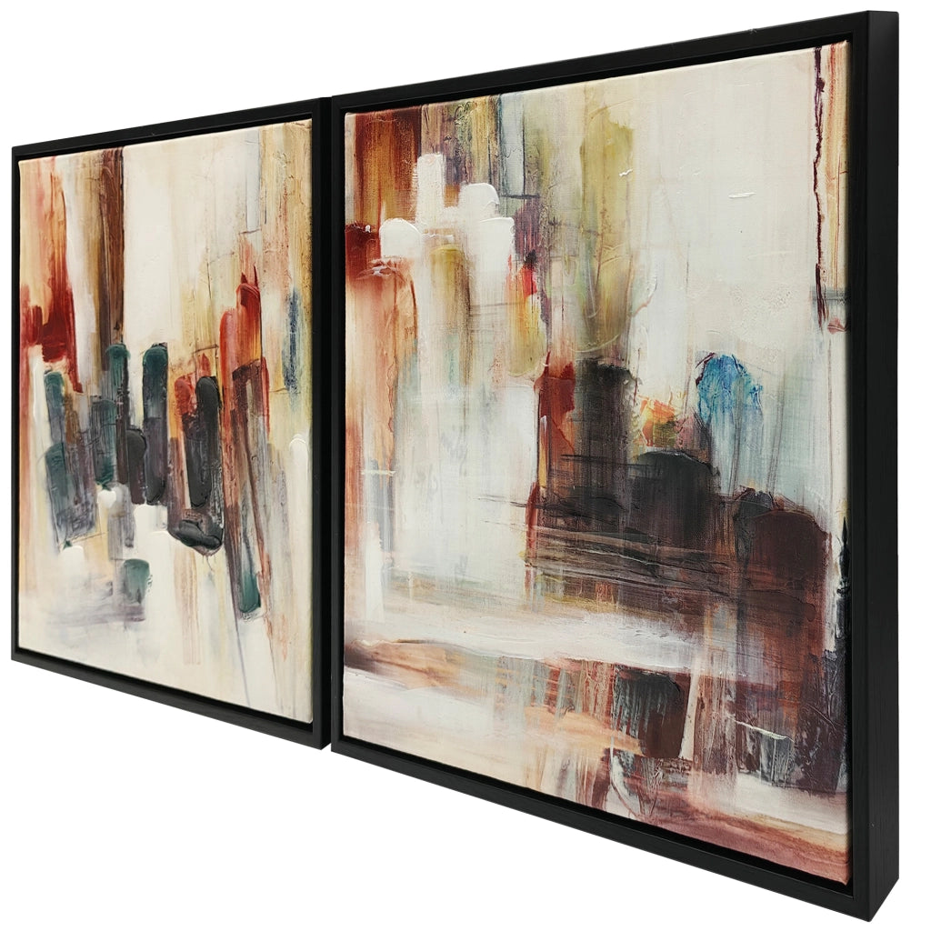 Quadro astratto su tela ¨C zephmum ¨C 40x40 cm 2 pezzi multicolore