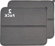 Afdruipmat microvezel - afdruipmat per cucina - 44 x 36 cm - 2 pezzi - afdruipmat per lavello e servizio - servizio da tavola - sottopiatto - grigio