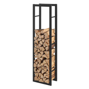 [en.casa] Legnaia 40 x 150 x 25 cm Portalegna, telaio per accatastare legna Acciaio nero