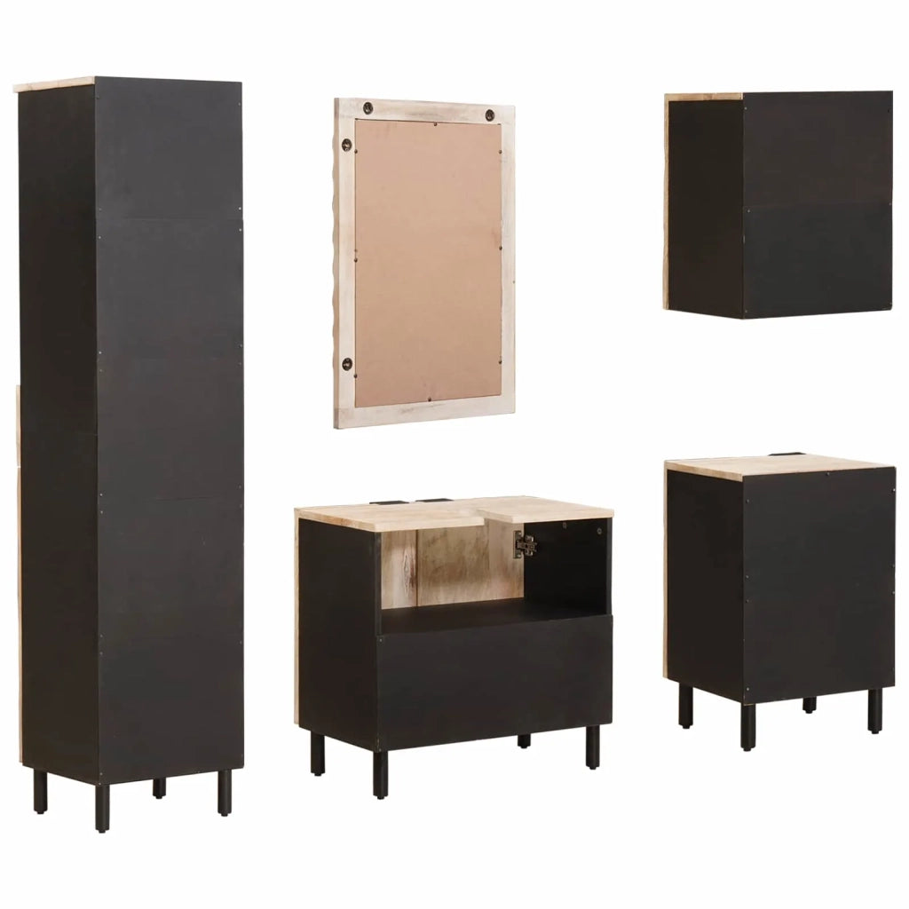 Set da Bagno con cassetto 5 pcs Finitura Bianco Lavato 3310033
