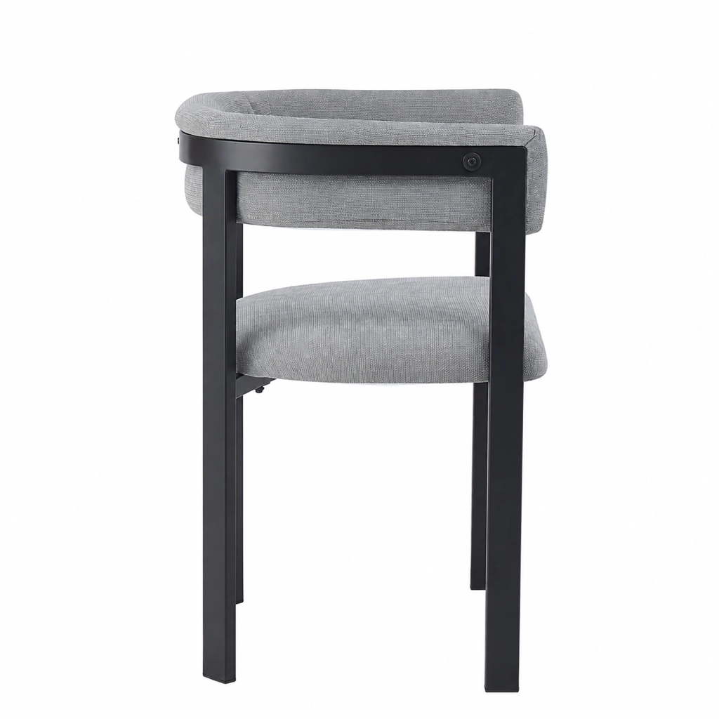 SEDIA da pranzo Set da 2 pezzi in chenille grigio