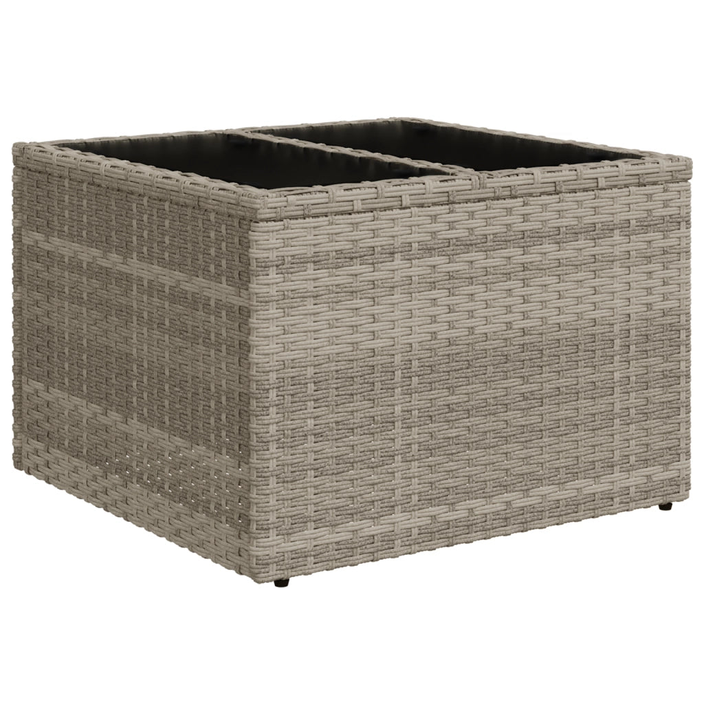 Set da pranzo da giardino in 11 pezzi con cuscini Grigio in Polyrattan