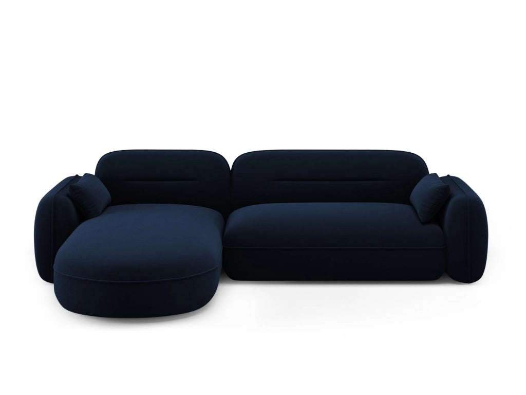 Cosmopolitan Design - Divano angolare modulare sinistro "Sydney" 4 posti in velluto blu reale 