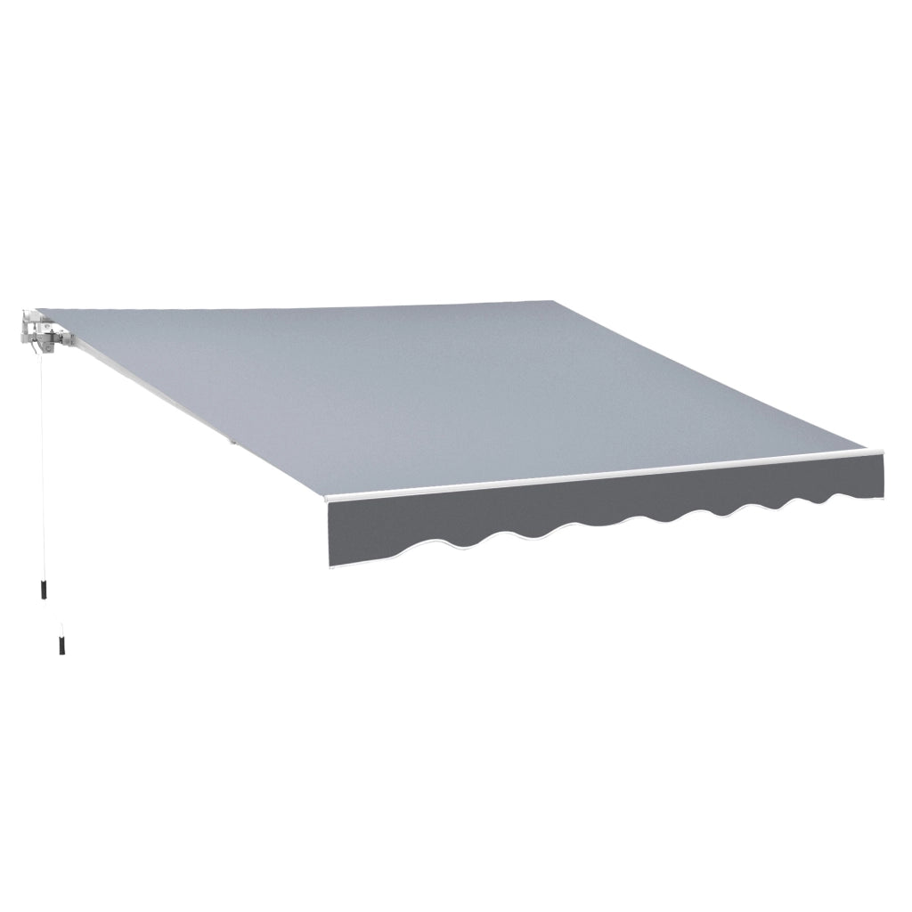 Tenda da Sole da Esterno 250x200 cm Avvolgibile Manualmente in Alluminio e Poliestere Grigio e Bianco