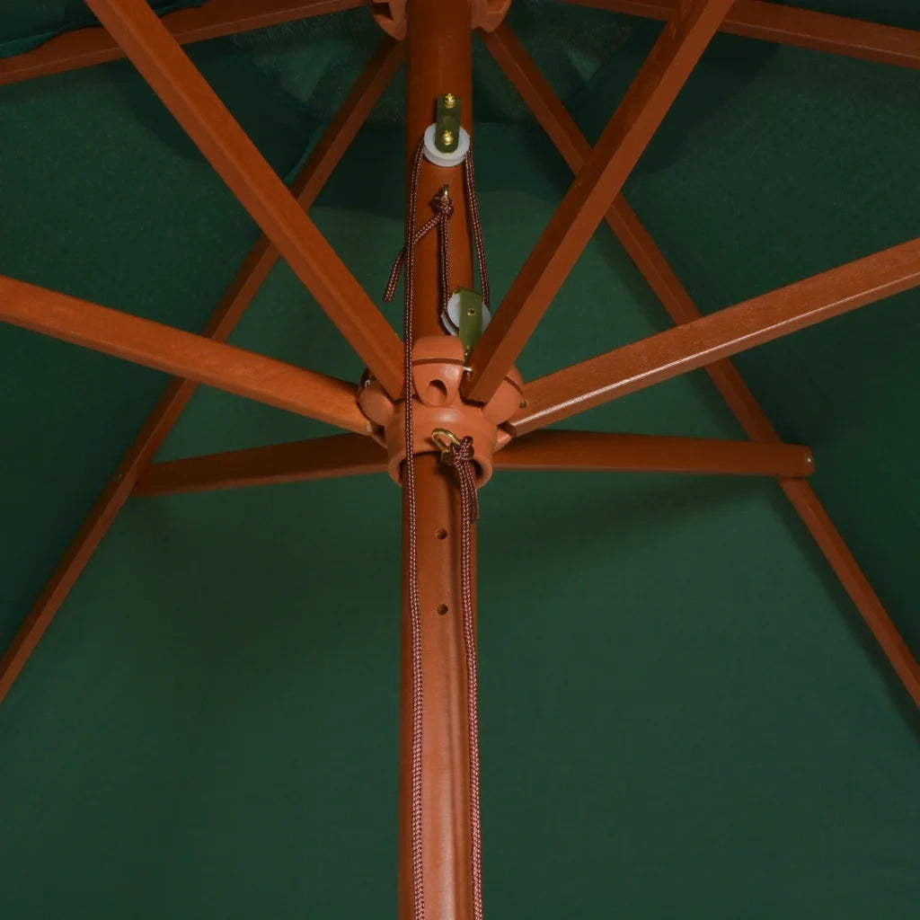 Ombrellone 270x270 cm con Palo in Legno Verde 42961