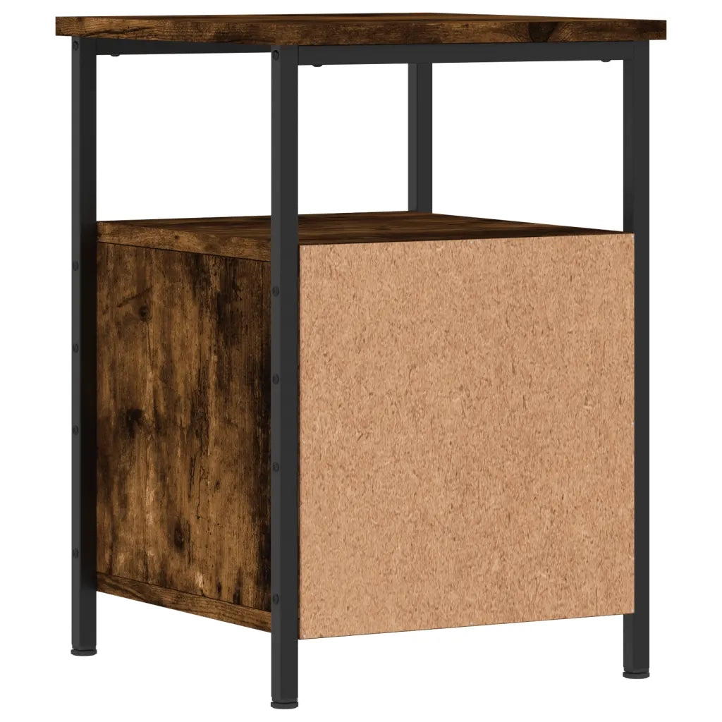 Set di 2 Comodini | Armadio da Notte | Mobiletto da notte Rovere Fumo 34x35,5x50 cm in Legno Multistrato